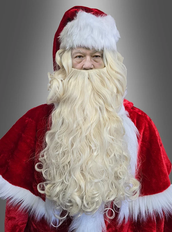 Luxus Weihnachtsmann Perücke Bart Set waschbar