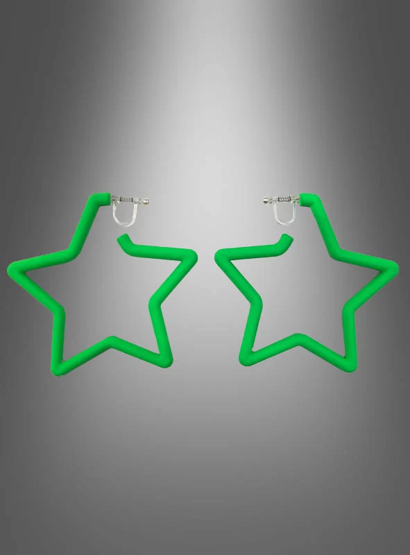 Stern Clip Ohrringe Neon