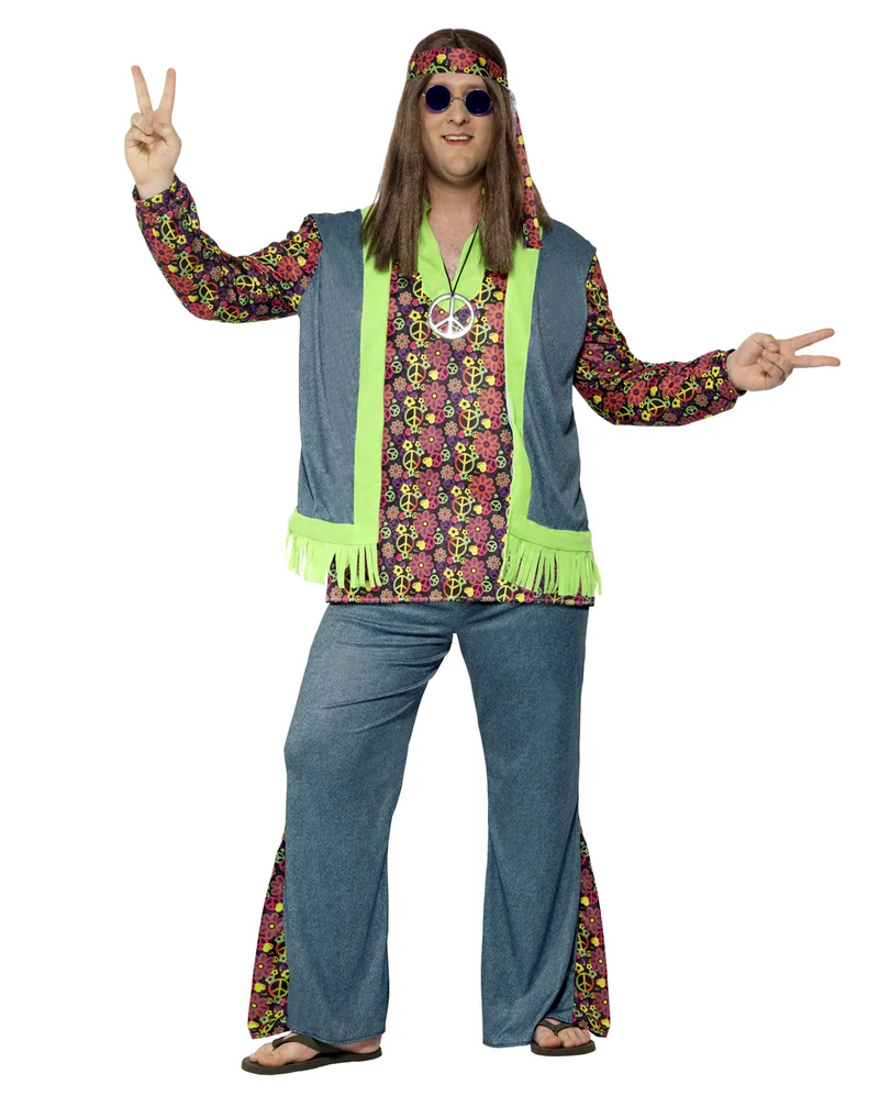 Hippie Herrenkostüm in Plus Size