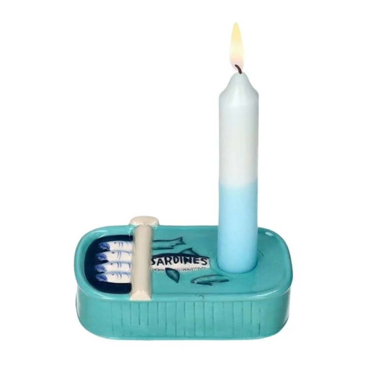 Mignon Kerzenhalter Sardinendose blau
