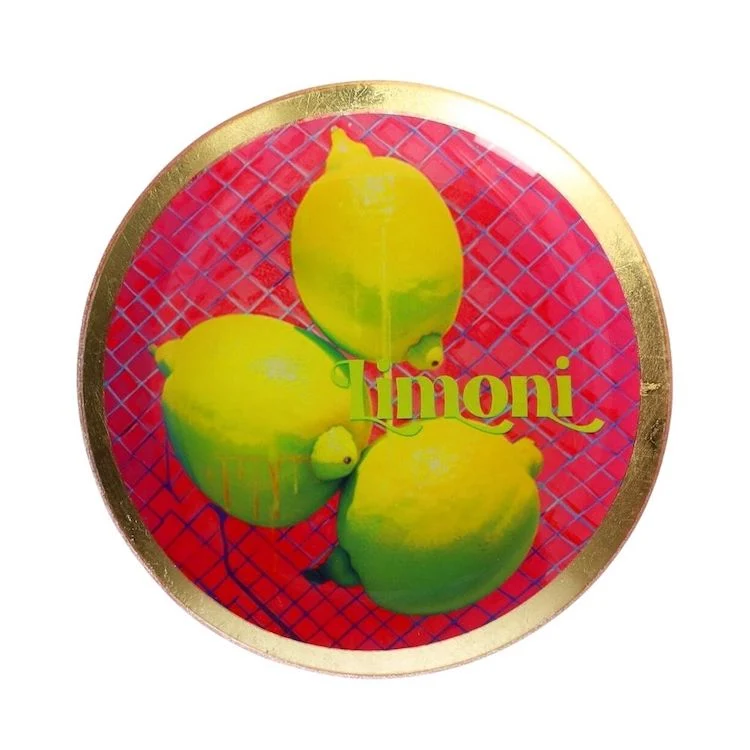 Glasteller Limoni pink-gelb 13 cm