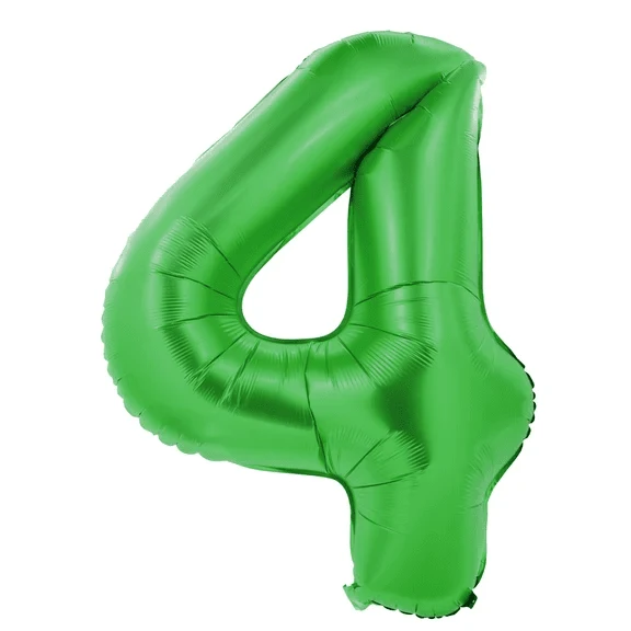 4-Jahres-Zahlenballon, grün, 1 m