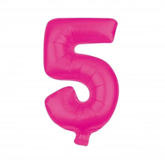 5er-Ballon, rosa, leer, 85 cm