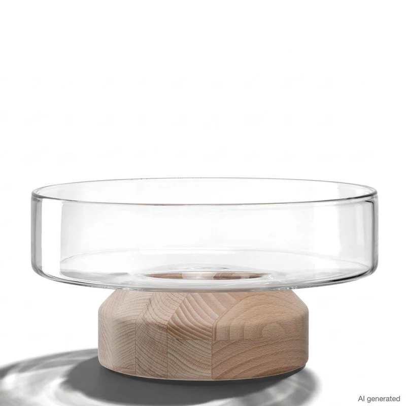 Schale LEGNO 27 cm auf Holzsockel