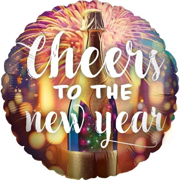 „Happy New Year“-Heliumballon, bunt, leer, 45 cm