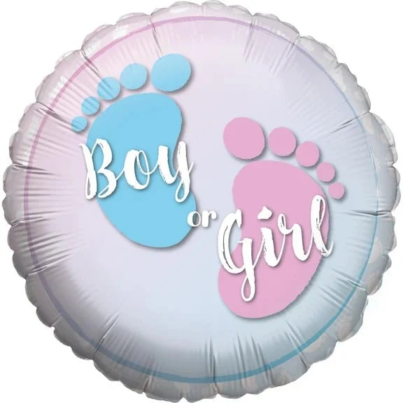 Gender-Reveal-Heliumballon „Junge oder Mädchen“ – leer, 45 cm
