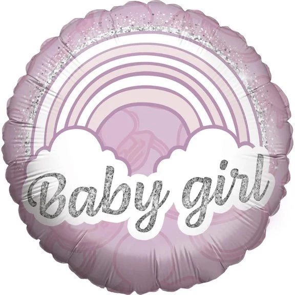 Rosa Heliumballon „Baby Girl“ (leer), 45 cm
