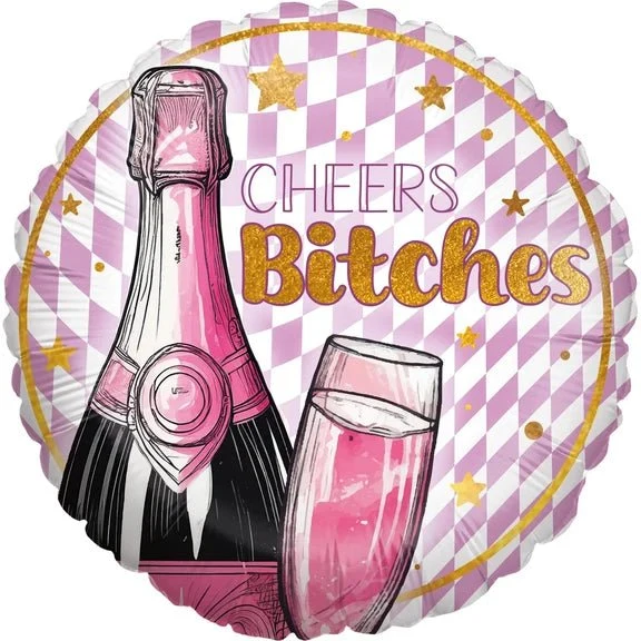 Junggesellenparty – Heliumballon, rosa, „Cheers“, leer, 45 cm