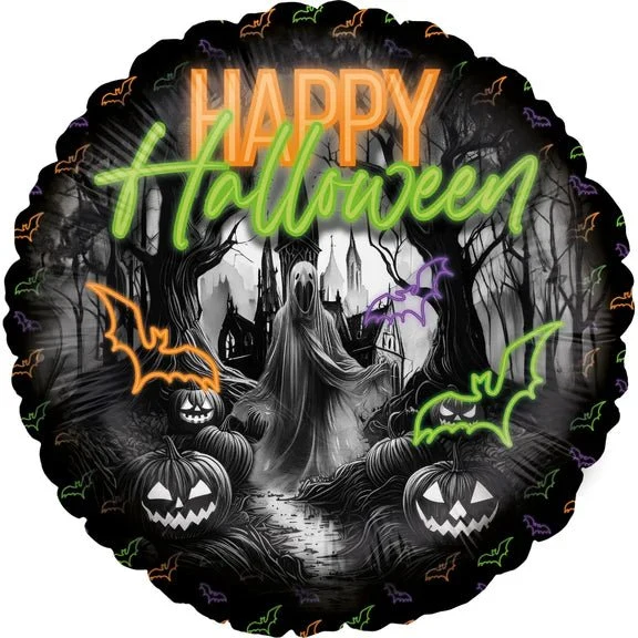 Halloween-Heliumballon, neonfarben, leer, 45 cm