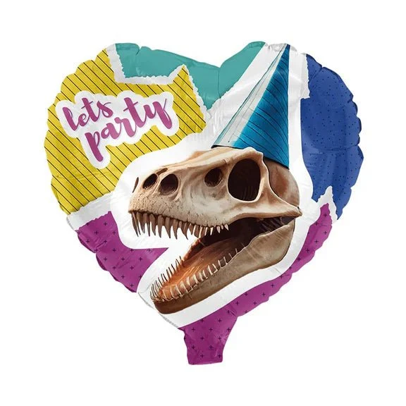 Dinosaurier-Heliumballon „Lets Party“ (leer), 45 cm