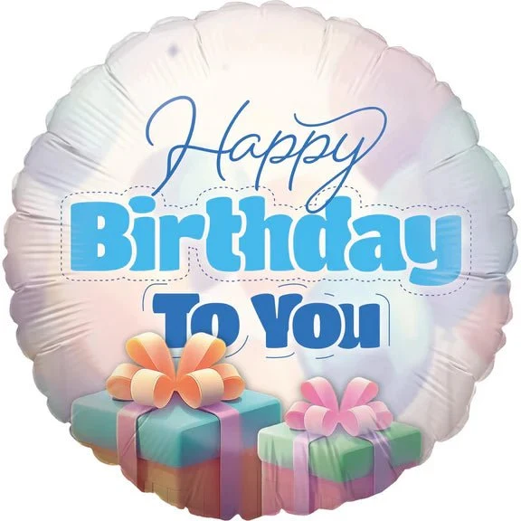 „Happy Birthday“-Heliumballon als Geschenk (leer)