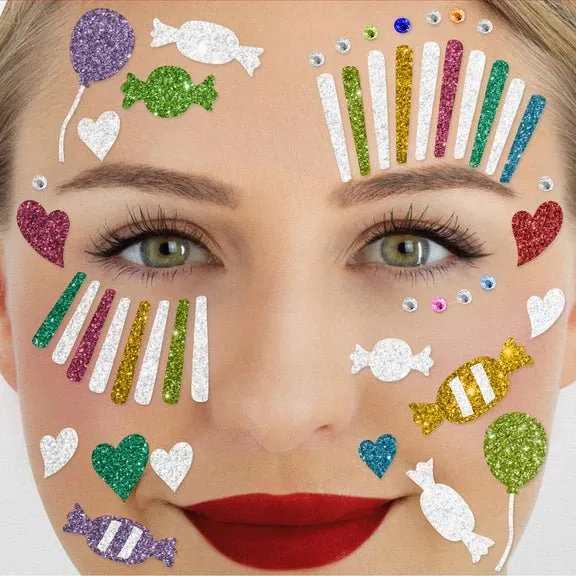 Regenbogen-Gesichtssticker Clown