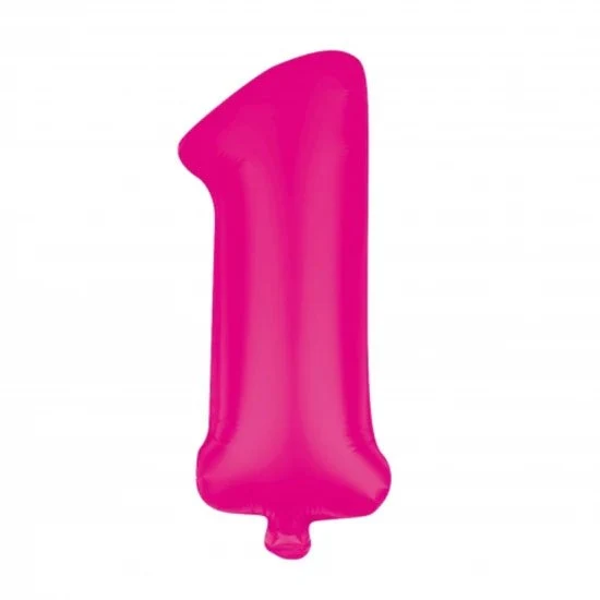 1 Zahlenballon, rosa, leer, 85 cm