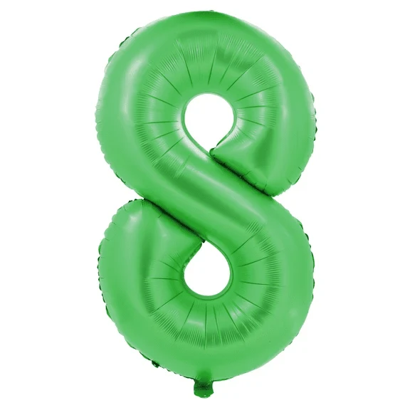 8 Jahre Zahlenballon Grün 1 m