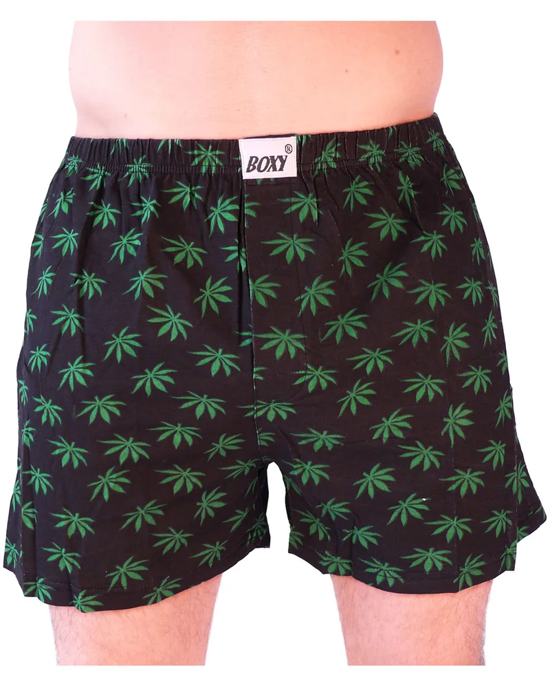 Schwarze Hanfblatt Boxershorts