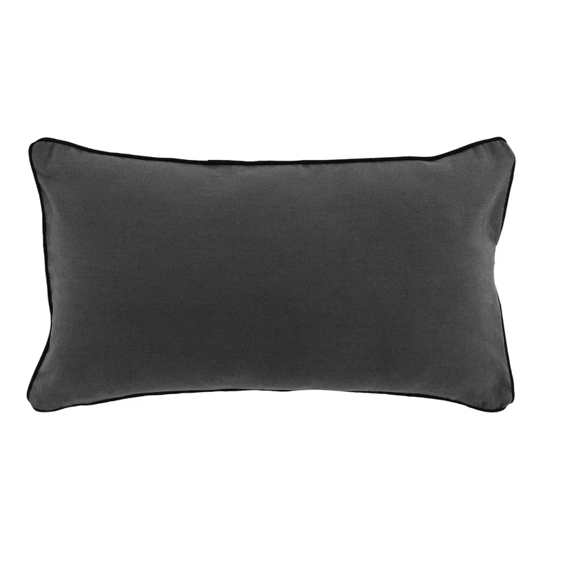 Kissen Grau Anthrazit Paspel 30 x 50 cm