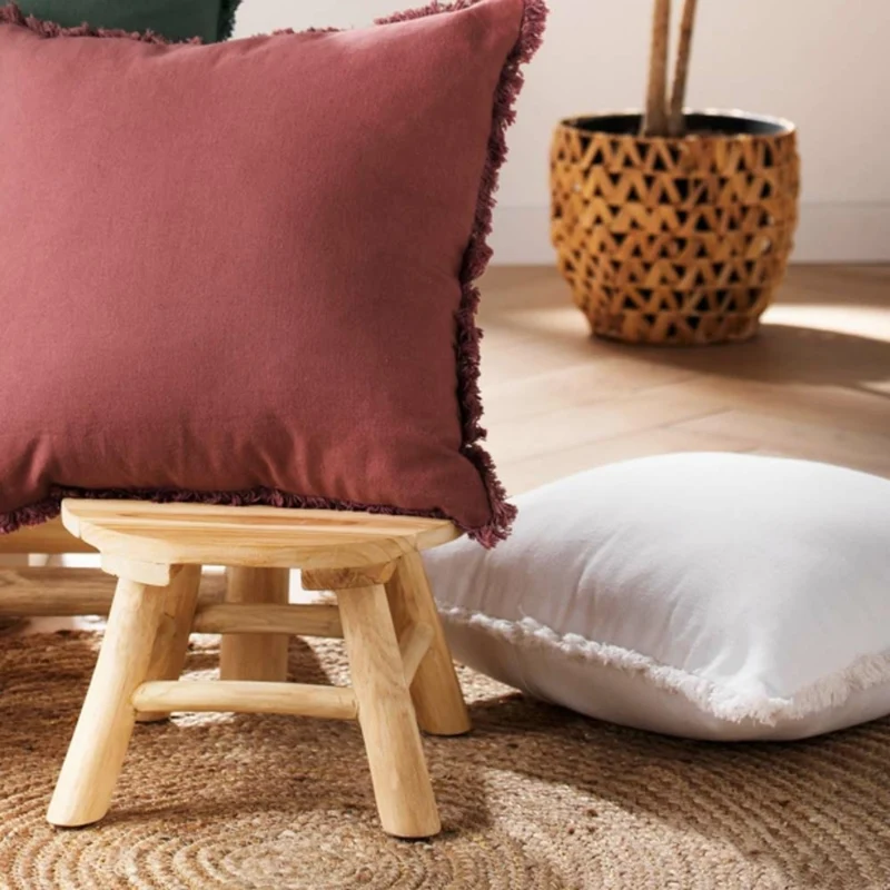 Kissen Beige Weiß 45 x 45 cm oder 40 x 60 cm