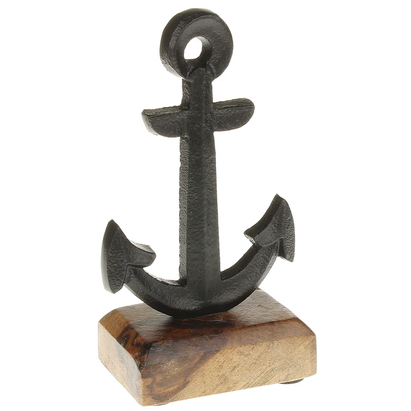 Dekoanker Metall Mangoholz