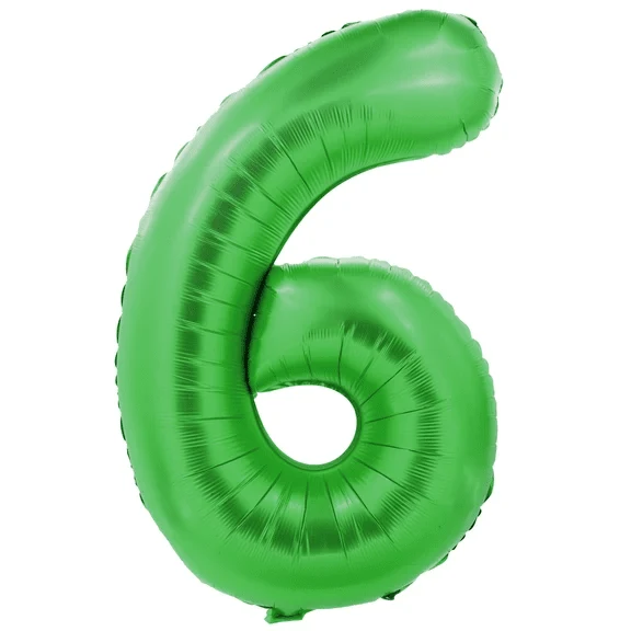 6 Jahre Zahlenballon Grün 1 m