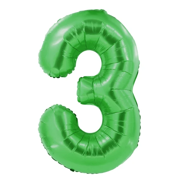 3-Jahres-Zahlenballon, grün, 1 m