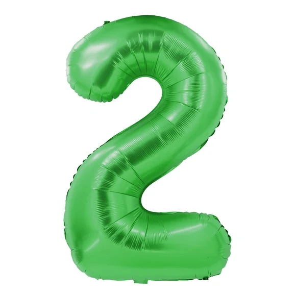 2 Jahre Zahlenballon Grün 1 m