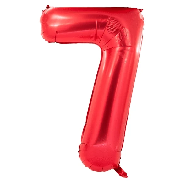 7 Jahre Zahlenballon rot 1 m