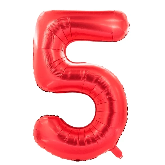 5-Jahres-Zahlenballon, rot, 1 m