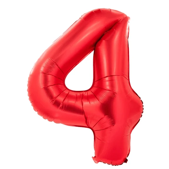 4 Jahre Zahlenballon Rot 1 m