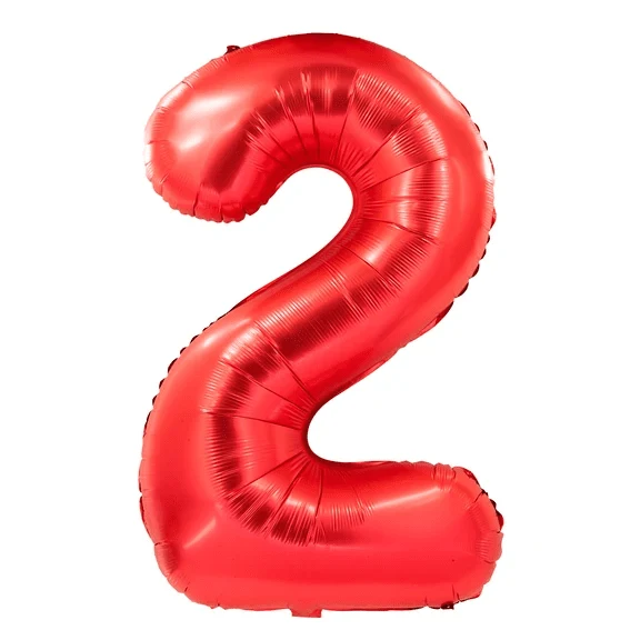 2 Jahre Zahlenballon Rot 1 m