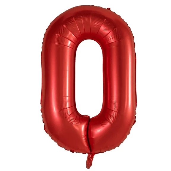 0 Zahlenballon rot 1 m