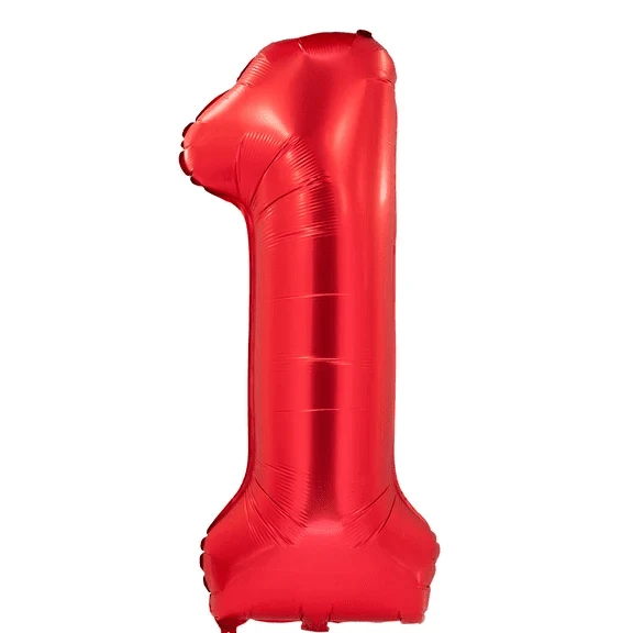 1 Jahr Zahlenballon Rot 1 m