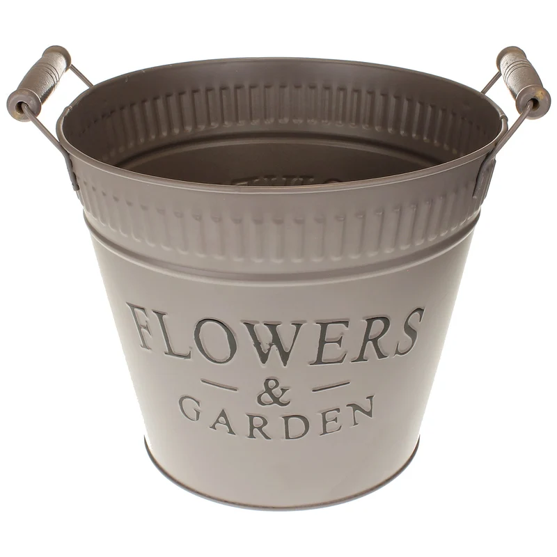 Zinkeimer Taupe Flowers & Garden