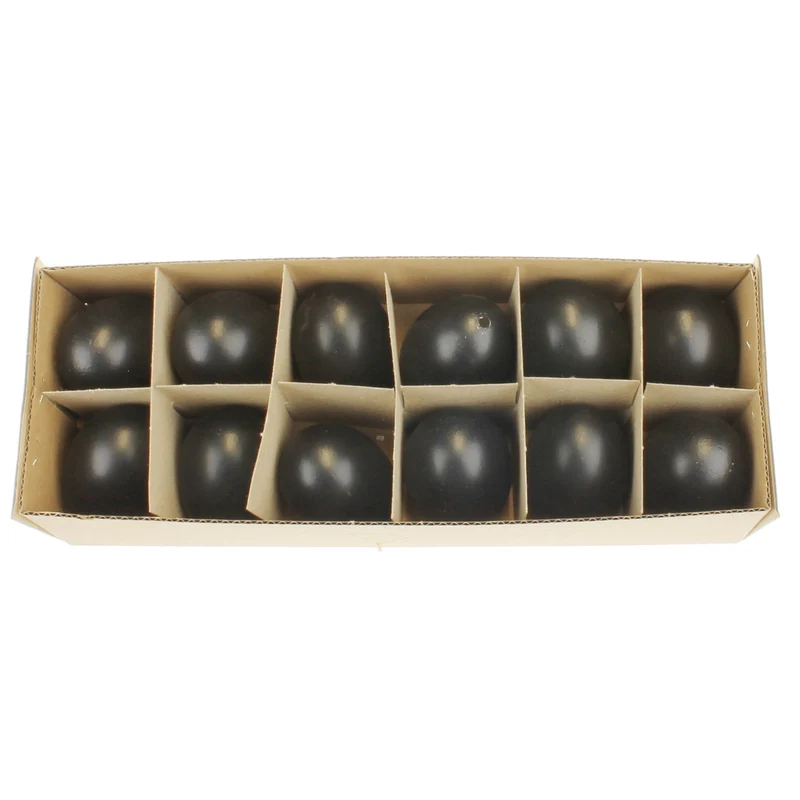 Ostereier 12er Set in schwarz / Osterdeko Hängedeko