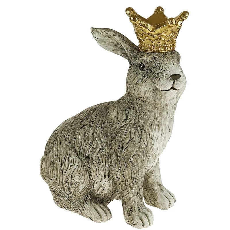 Hase mit Krone Grau