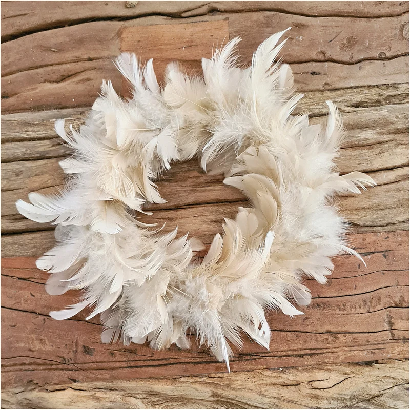 Federkranz Beige 25 cm