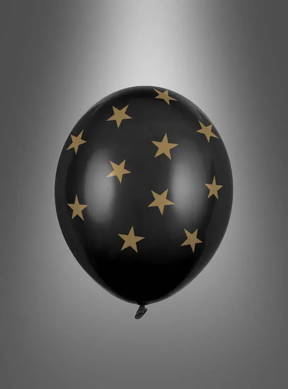 Schwarze Latexballons mit Sternen