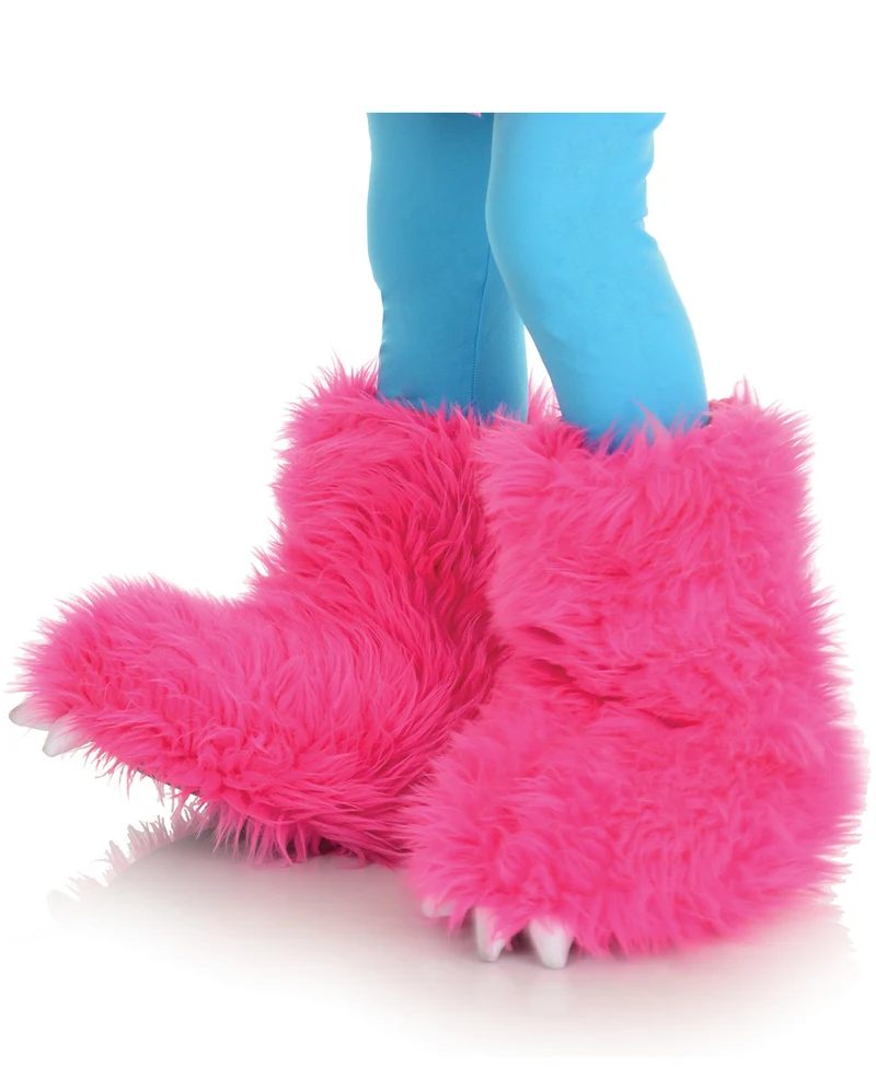 Haarige Monster Stiefelstulpen pink