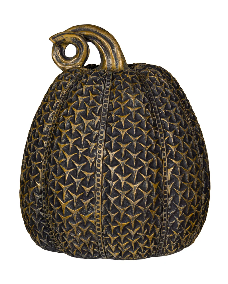 Exquisiter Goldglänzender Kürbis als Tischdeko 19cm