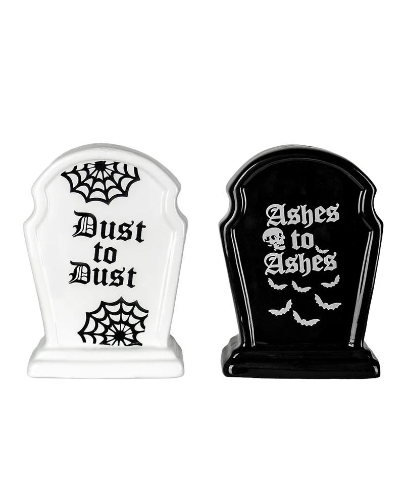 Gothic Grabstein Salz & Pfefferstreuer Set