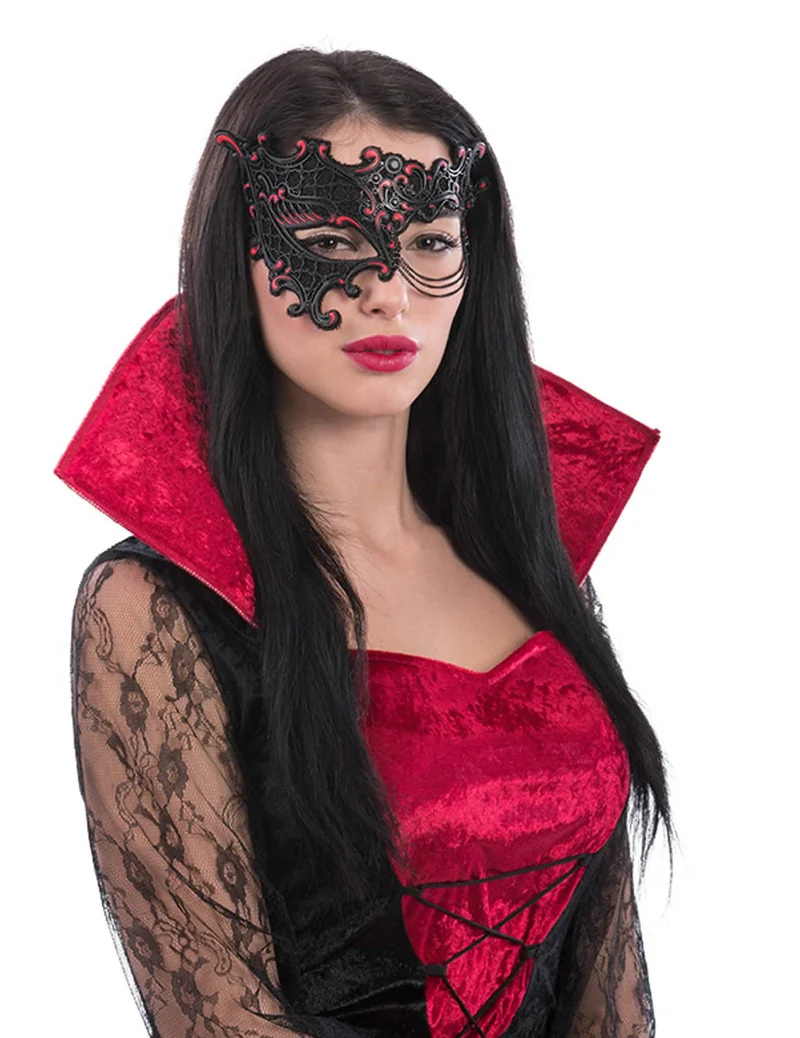 Augenmaske mit Spitze und Kette für Damen