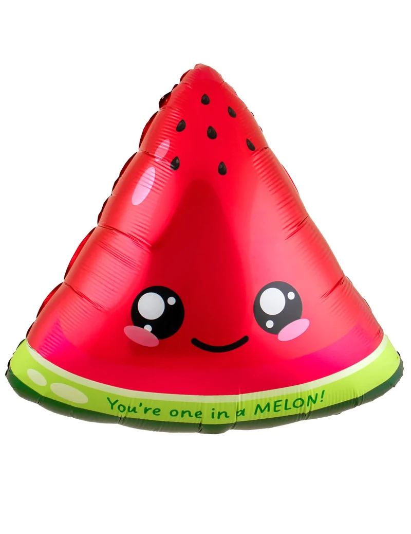 Kawaii Wassermelonen-Ballon aus Aluminium 60 x 57 cm