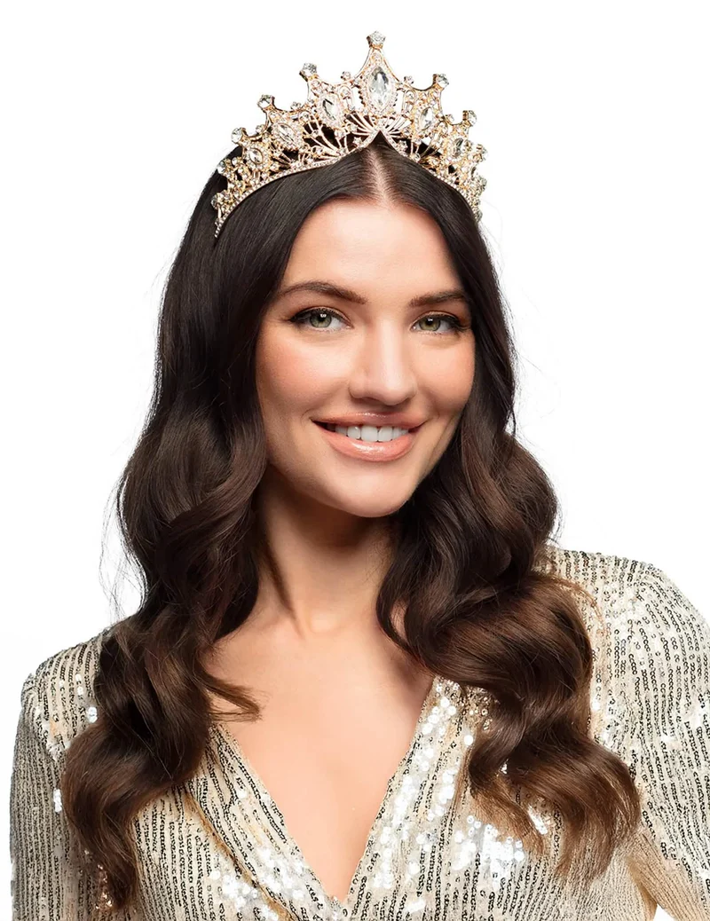 Diadem Königin Rosegold Metallic-Look Erwachsene