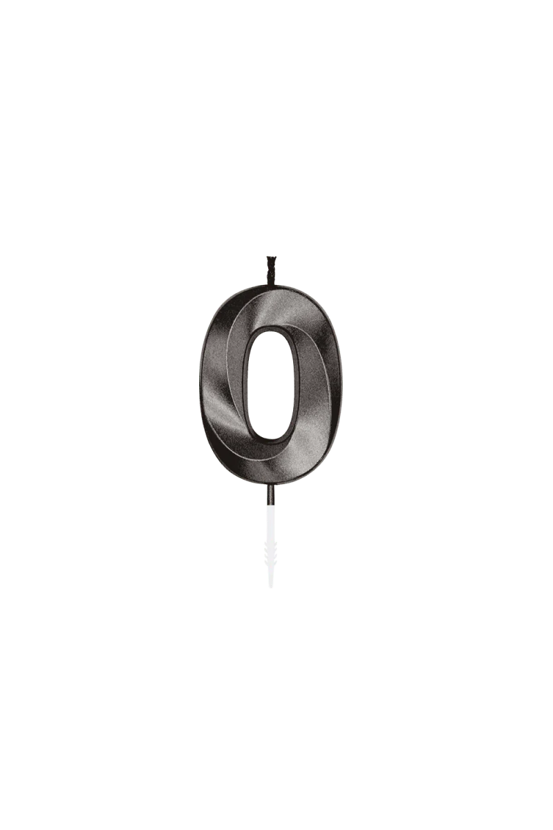 0-Jahres-Kerze, schwarz metallic, 6 cm