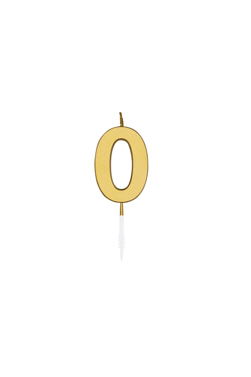 0 Kerze, Gold-Metallic, 4,5 cm