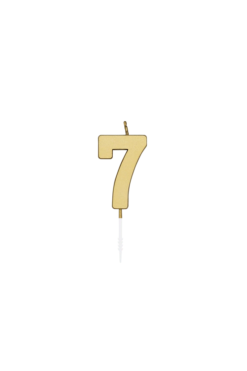 7 Kerze, Gold-Metallic, 4,5 cm