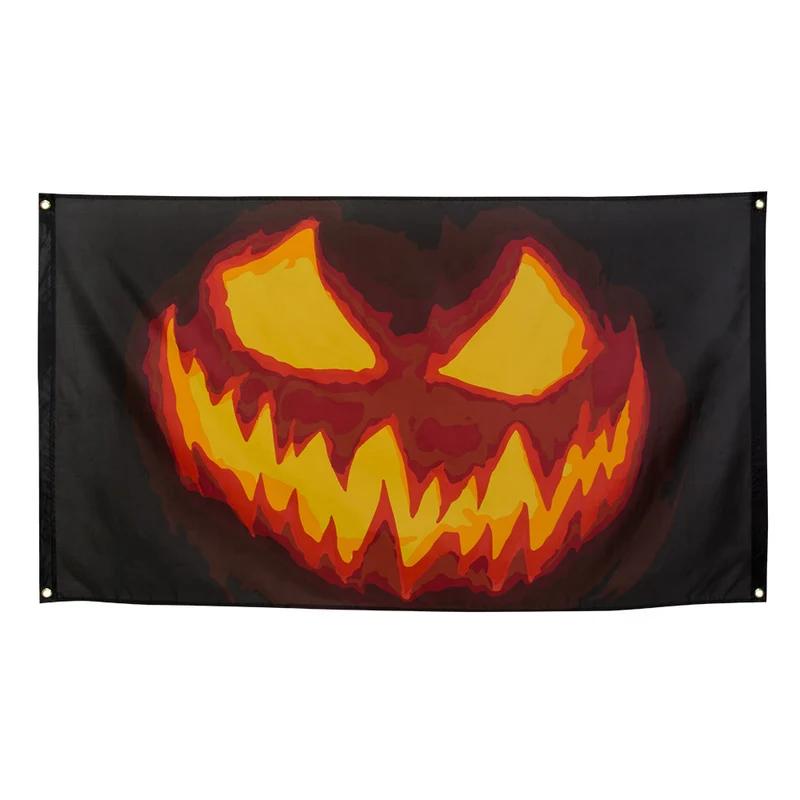 Polyester Vlag Creepy Pumpkin - Halloweenversiering