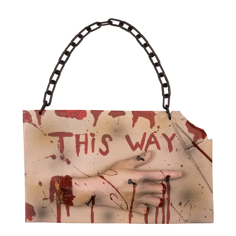 Horror Wegwijzer 'This Way' Decoratie - Halloweenversiering