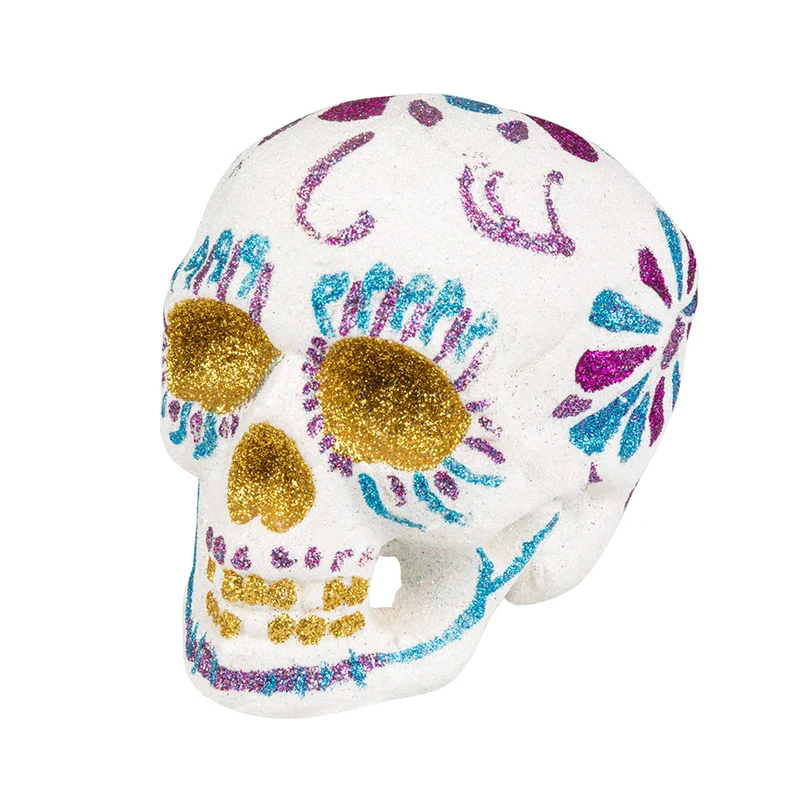 Sugar Skull Glitter Wit Halloween Decoratie