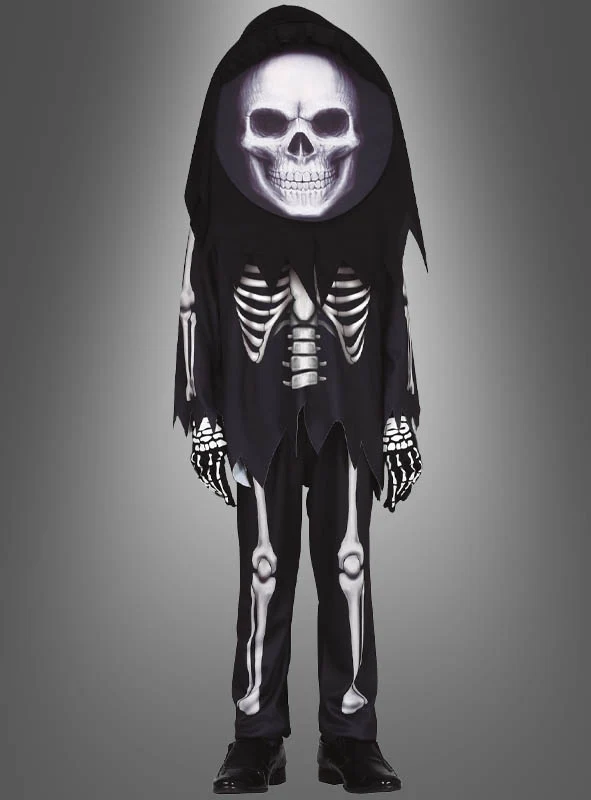 Skelett Kostüm mit Totenkopf für Kinder