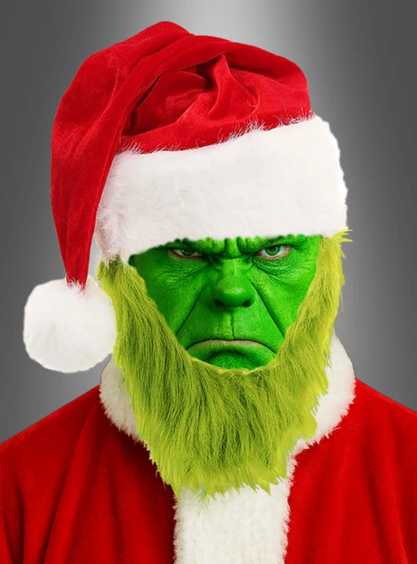 Nikolaus Mütze mit grünem Bart